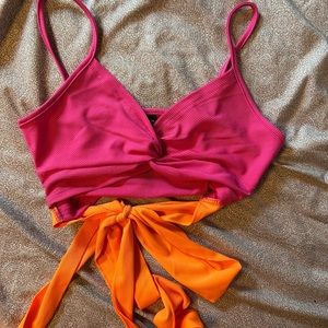 Orange and pink crop top